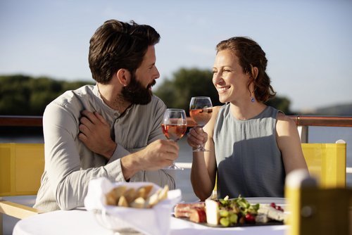 Dinner auf dem Sonnendeck bei A-ROSA