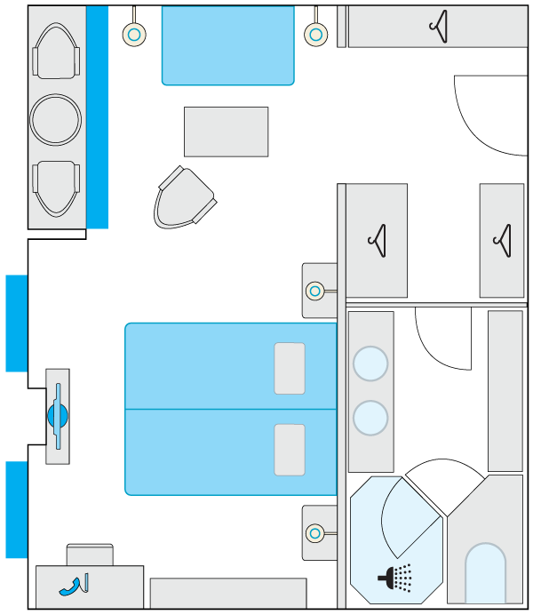 2-bed balcony cabin, category F